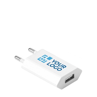Enchufe cargador con puerto USB color blanco