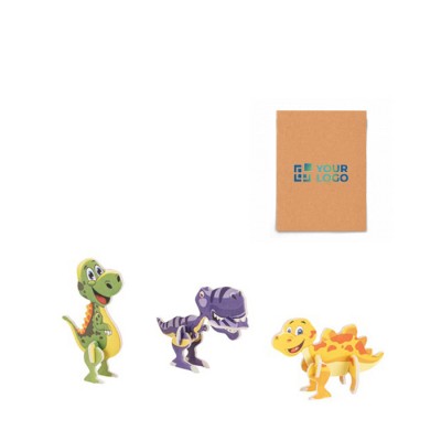 Puzzle 3D de papel 3 en 1 en forma de dinosaurio ideal para niños
