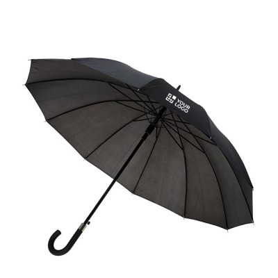 Paraguas de merchandising de 12 varillas color negro tercera vista