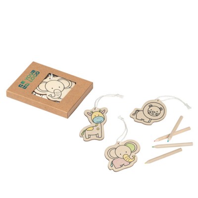 Set infantil para colorear animales en caja