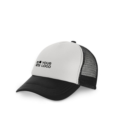 Gorra de poliéster con rejilla y cierre de plástico 150 g/m2