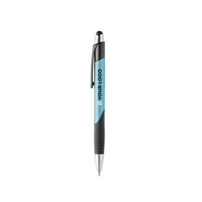 Bolígrafo de plástico en colores con pulsador táctil tinta azul