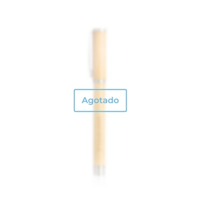 Roller ecológico de bambú en tono bicolor con tapa y tinta azul vista principal - Agotado