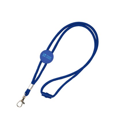 Lanyard tubular regulable de poliéster con mosquetón 3cm