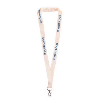 Lanyard clásico en color natural de algodón orgánico 2cm