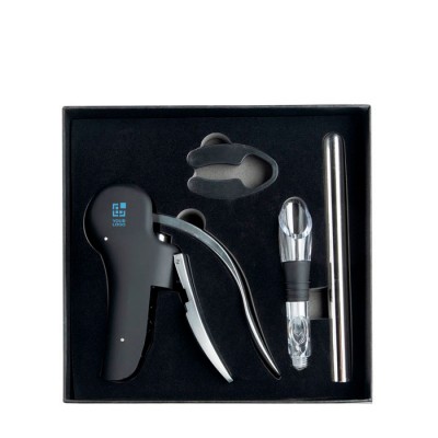 Set de vino glamuroso de acero inoxidable con 3 funciones vista principal