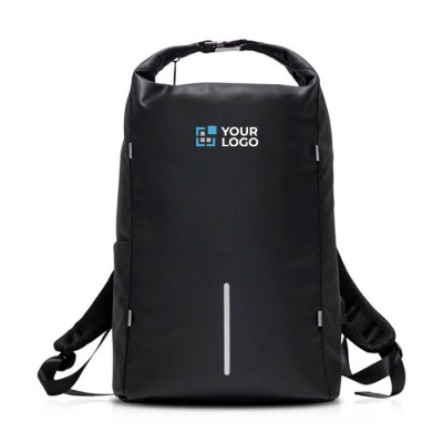 Mochila de poliéster con cremallera impermeable y carga USB 15,6"