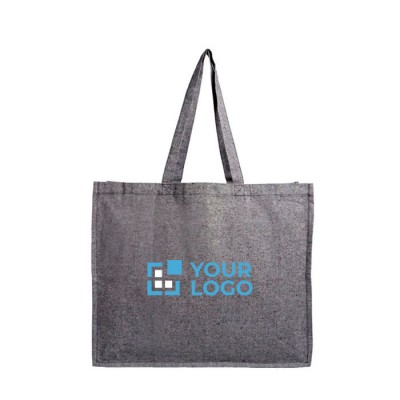 Bolsa de algodón reciclado con fuelle en el lateral 190 g/m2