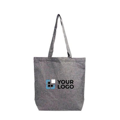Bolsa plegable de algodón reciclado con bolsillo interior 190 g/m2