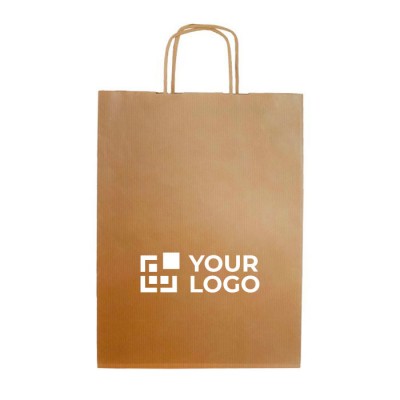 Bolsa de papel kraft para compras alargada con fuelle 90 g/m2