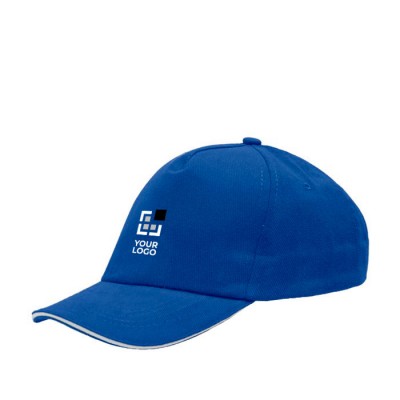 Gorra infantil de algodón con detalle de color en visera 255 g/m2
