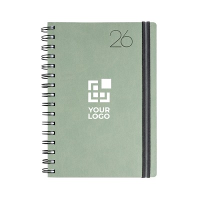 Agenda diaria en español y portugués con funda de piel PU y doble anilla A5 Agenda diaria en español y portugués con funda de piel PU y doble anilla A5