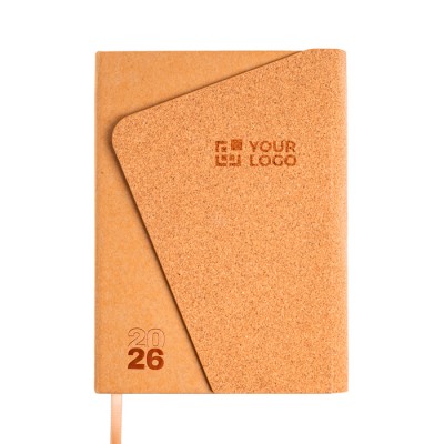 Agenda diaria en español y portugués con tapa de kraft y corcho A5 Agenda diaria en español y portugués con tapa de kraft y corcho A5