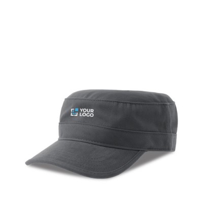 Gorra de algodón tipo militar con visera y cierre velcro 280 g/m2