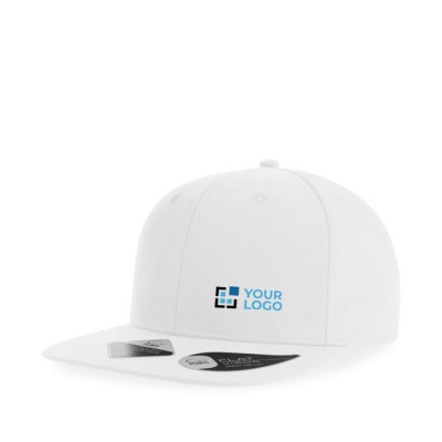 Gorra de poliéster reciclado con visera plana y 6 paneles 200 g/m2