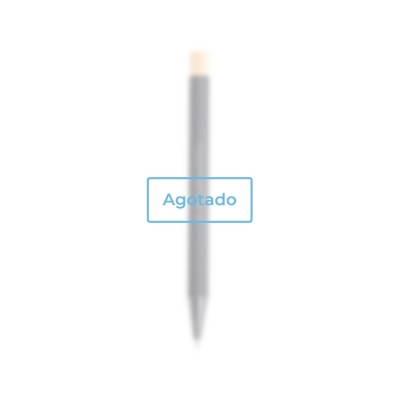 Bolígrafo de aluminio reciclado con pulsador de bambú tinta negra vista principal - Agotado