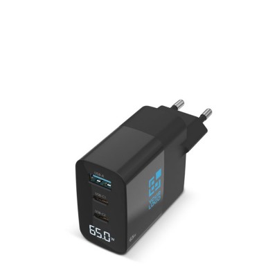 Cargador de pared para cargar multiples dispositivos y pantalla LED 65W