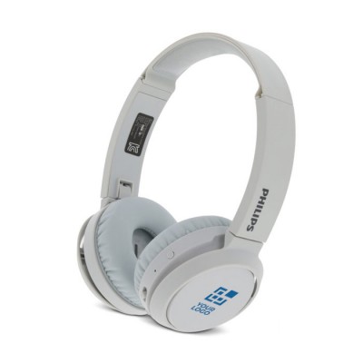 Auriculares inalámbricos plegables con botón Bass Boost marca Phillips color blanco