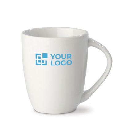 Taza de porcelana con gran asa triangular hecha en EU 270ml
