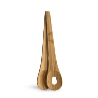 Set de 2 utensilios para servir ensalada hechos de bambú