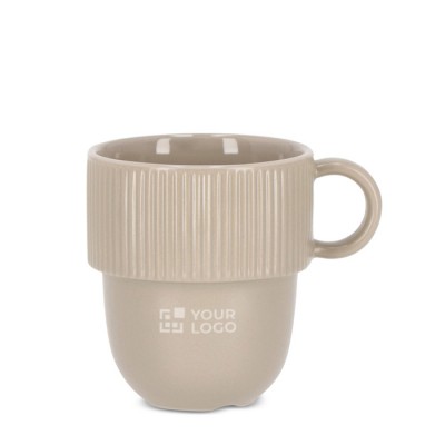 Taza apliable de porcelana con pequeña asa superior 270ml