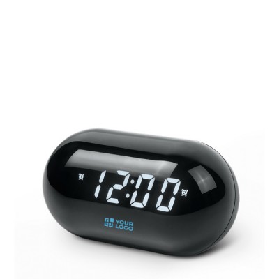 Radio reloj redondo y compacto con pantalla digital para la hora