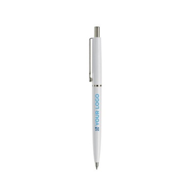 Bolígrafo de plástico con componentes de metal hecho en EU color blanco tercera vista