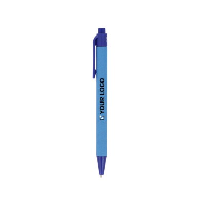 Bolígrafo de plástico reciclado monocolor con tinta azul