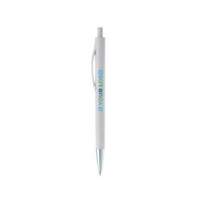 Bolígrafo de plástico a color completo con punta metalizada