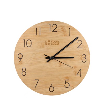 Reloj de pared minimalista hecho de bambú para personalizar Reloj de pared minimalista hecho de bambú para personalizar