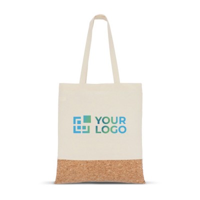 Bolsa de algodón con detalle de corcho en la base 170 g/m2