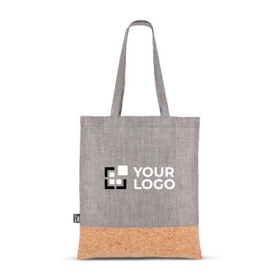 Bolsa de RPET con detalle en la base de corcho y capacidad de 10kg