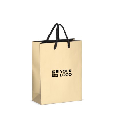 Bolsa de papel para regalo con asas e interior color negro 18x8x24 cm