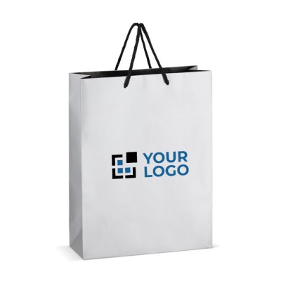 Bolsa de papel para regalo con asas e interior color negro 30x12x40 cm