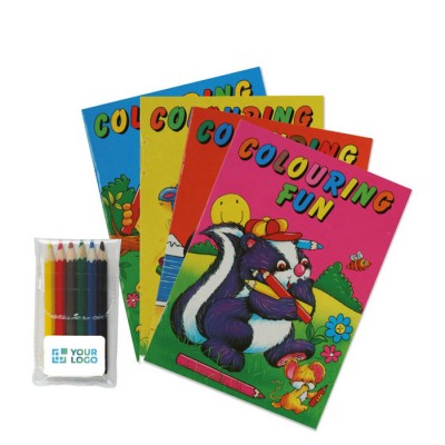 Kit para colorear con libro de 16 páginas y 6 lápices de colores A6 color multicolor