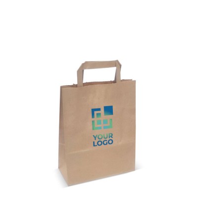 Bolsa de papel kraft pequeña con asas de papel y certificación FSC