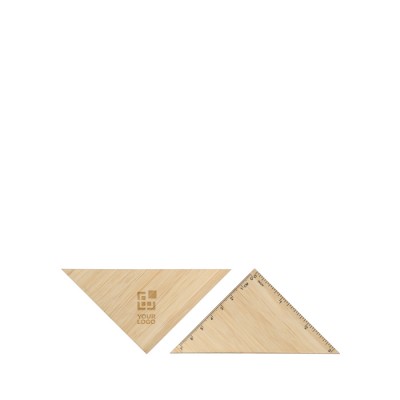 Escuadra hecha de bambú personalizable para dibujos o geometría