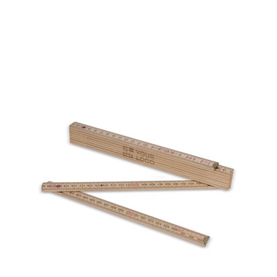 Regla de madera natural plegable con recubrimiento de acero inox 2M