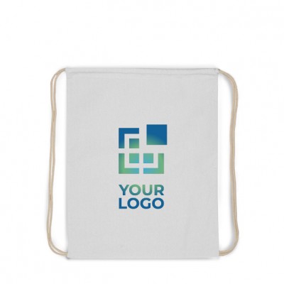Mochila de cuerdas de algodón de colores con cordones natural 140 g/m2