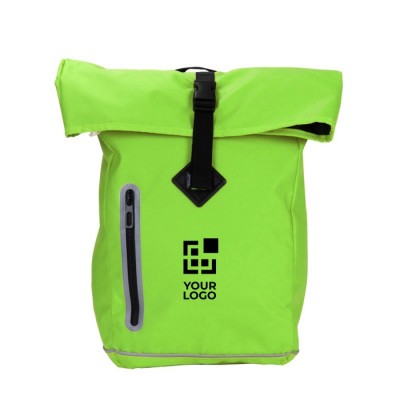 Mochila roll-top impermeable con detalles reflectantes vista principal