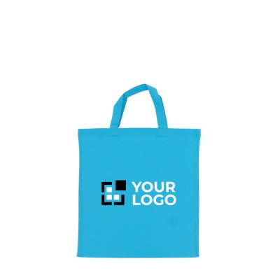 Bolsa de la compra OEKO-TEX de color con asas cortas 140 g/m2