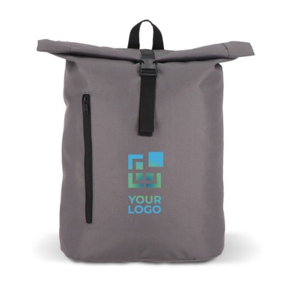 Mochila rolltop de RPET con pequeña cremallera frontal 20L vista principal
