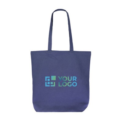 Bolsa de algodón orgánico con fuelle y asas largas 270 g/m2
