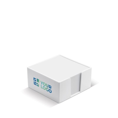 Cubo de 320 hojas blancas para notas en cubo de plástico 10x10x5 cm