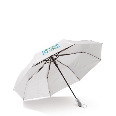 Paraguas plegable de color blanco con marco negro Ø98