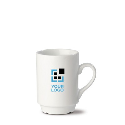 Taza de porcelana blanca apliable con capacidad de 160ml