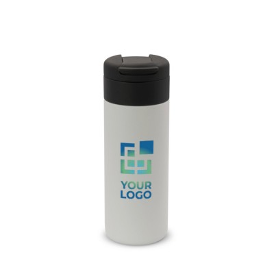 Botella de acero inoxidable con tapa abatible negra 400ml