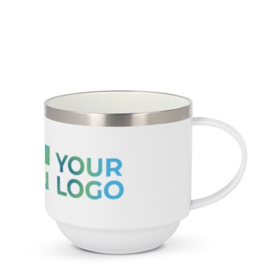 Taza de doble pared de cerámica apliable con capacidad de 300ml