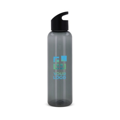 Botella de RPET de colores transparentes con asa geométrica 600ml color negro