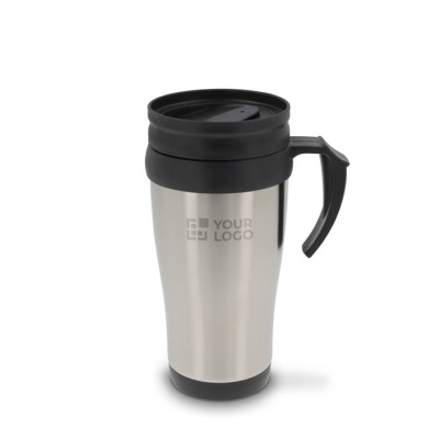 Vaso doble pared de acero inoxidable con asa para transporte 350ml